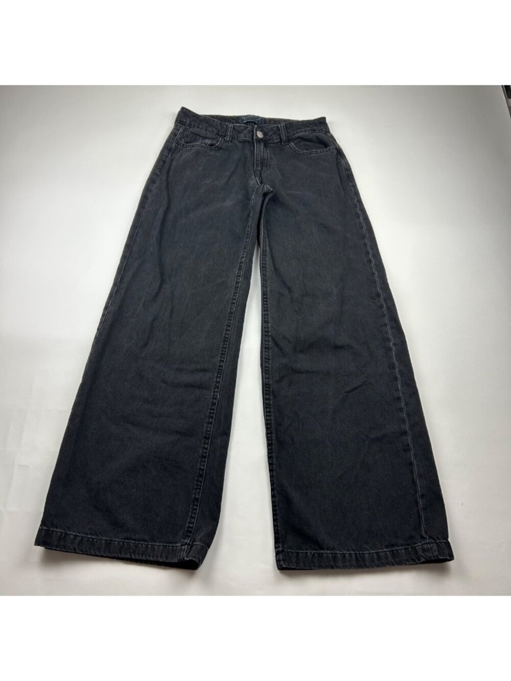 Aeropostale Black Denim Low Rise Wide Leg Jeans 4R